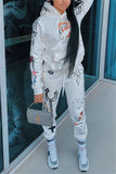 Purpdrank - fashion graffiti print hooded autumn set