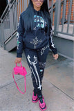 Purpdrank - fashion graffiti print hooded autumn set