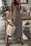 Purpdrank - Stripe V Neck Slit Maxi Dress