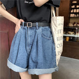 Purpdrank - Women Vintage Striped Shorts Pant Lady High Waist Crimping Slim Short Pant Girl Streetwear Female Stripe Students' Fashion Short