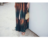 Purpdrank - Bali Vacation V-Neck Beach Dress Summer New Neck-Mounted Split Fork Backless Loose Dress Thin Thailand Travel Long Skirt