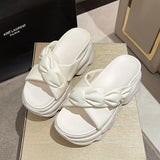 Purpdrank - Shoes House Slippers Platform Slides Slipers Women Heeled Mules Black Sandals Fashion Lady 2023 High Summer Beige Luxury Girl