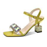 Purpdrank - Newest Crystal Chain Women Sandals Summer Party Wedding Sexy Fashion Peep Toe Crystal Strage Heels Shoes Ladies Banquet Pumps