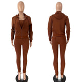 Purpdrank - Cropped Jacket Tracksuit Two Piece Set Elegant 2 Pieces Sets Women Luxury Outfit Sweatsuit Velour Zip Up Hoodie Jackets