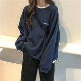 Purpdrank - Hoodies Women Fashion Harajuku Letter Simple Spring Thin All-match Femme Sweatshirt Korean Chic Streetwear Black Girls Pullovers
