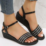 Purpdrank - Women Sandals Lightweight Wedge Sandals Summer Shoes For Women Elegant Heels Sandalias Mujer Ankle Strap Summer Footwear Ladies