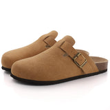 Purpdrank - Fashion Women's Suede Mules Slippers Boston Clogs Cork Insole Sandals With Arch Support Outdoor Beach Slides Home Shoes