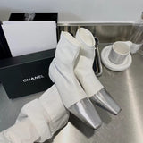Purpdrank - Winter New Brand Women Ankle Boots Fashion Mix Colors Ladies Elegant Dress Short Boots Square Low Heel Chelsea Boot