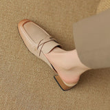 Purpdrank - Women Sandals  Office Ladies Casual Women Pumps High Quality Genuine Leather Mules Low Heels Slippers Shoes Woman 2023 Summer