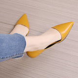 Purpdrank - Women Flat Shoes Slip-on Pointed Toe Lady Loafers Plus Size 44 45 46 Shallow Single Low Heel Pregnant Woman Flats Zapatos Mujer