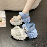 Purpdrank - High Heels Sandals Women Shoes New Summer Wedges Height Increasing 11cm Ladies Sandal Platform Chunky Shoes Sandalias Mujer