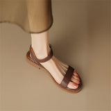 Purpdrank - New Summer Sandals Women Shoes Open Toe Chunky Heels Sandals for Women Handmade Versatile Low Heel Sandals Shoes Zapatos Mujer
