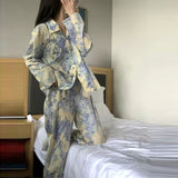 Purpdrank - Plaid Christmas Pajamas Women Korean Sleepwear Autumn Pijamas Cute Clothes Pyjamas 2 Piece Pants Sets Loungewear Pj Suit