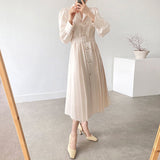 Purpdrank - Spring Autumn Women Elegant Fashion Party Midi Dress Office Lady Long Sleeve A Line Vestdios Clothes