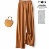 Purpdrank - Fashion Loose Office Lady Wide Leg Pants Casual Korean Women Elastic High Waist Straight Trousers Summer Suit Pants New