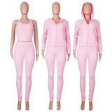 Purpdrank - Cropped Jacket Tracksuit Two Piece Set Elegant 2 Pieces Sets Women Luxury Outfit Sweatsuit Velour Zip Up Hoodie Jackets