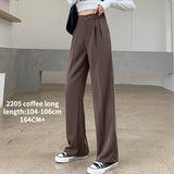 Purpdrank - 2023 Womens Fashion Casual High Waist Loose Wide Leg Pants for Women Spring Autumn New Female Floor-Length White Suits Pants Ladies Long Trousers