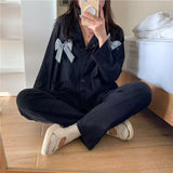 Purpdrank - Plaid Christmas Pajamas Women Korean Sleepwear Autumn Pijamas Cute Clothes Pyjamas 2 Piece Pants Sets Loungewear Pj Suit
