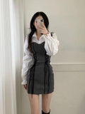 Purpdrank - Korean Bandage Bodycon Dress Women Vintage Kpop Wrap Short Dresses Casual Long Sleeve Spring Chic Slim Robes Female