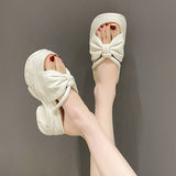 Purpdrank - Shoes House Slippers Platform Slides Slipers Women Heeled Mules Black Sandals Fashion Lady 2023 High Summer Beige Luxury Girl