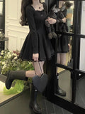 Purpdrank - Knitted Kawaii Lace Dress Women Knit Wrap Short Dresses Party Evening Korean Fashion Knitwear Autumn Robe Female