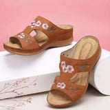 Purpdrank - Sandals Comfortable Platform Soft Women Casual Slippers Embroider Flower Colorful Ethnic Flat Open Toe Outdoor Beach Shoes