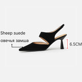 Purpdrank - 2023 New Spring Suede Leather Women Shoes Retro Stilettos Women Pumps Pointed Toe Heels Shoes Women Zapatos De Mujer Heels Women