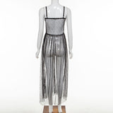 Purpdrank - Festival Clothing Rave Outfit Women Beach Robe Long Boho Cover Up Dress Femme Mesh Maxi Sexy Party Summer Dresses Vestido Mujer