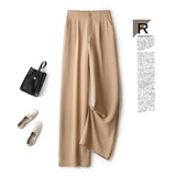 Purpdrank - Fashion Loose Office Lady Wide Leg Pants Casual Korean Women Elastic High Waist Straight Trousers Summer Suit Pants New