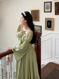 Purpdrank - 2023 Summer Long Sleeve Chiffon Midi Dress Office Lady Casual Elegant Vintage Dress Even Party Design One Piece Dress Korean