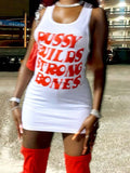 Purpdrank - Letter Print Tank Dress Women Sleeveless Skinny Ribbed O-Neck Summer Casual Trend Bodycon Elastic Daily Streetwear