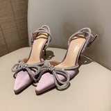 Purpdrank - Summer Sandals Women Pumps 8cm Crystal High Heel For Party Sexy High Heels For Wedding Sandles Sweet Girls Princess Shoes