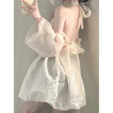 Purpdrank - Backless Fairy Dress Pettiskirt High-Grade Princess Dress Women's Summer French Style Dress