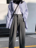 Purpdrank - Women Suit Pants Spring Office Lady Long Trousers New Autumn Solid Loose High Waist Pant Vestodo Female Pants