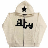 Purpdrank - Letter Print Zip Hoodie Men and Women Retro Y2k Street Hip Hop Casual Simple Hoodie Long Sleeve Oversized Top streetwear