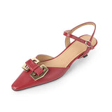 Purpdrank - Genuine Leather Thick Heels Sandals For Women Bow Summer Thick Heels Shoes Woman Daily Working Women Pumps Pink shoes