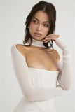 Purpdrank - New Mesh Transparent Women Dresses Double Layer Sexy Elegant Slim Bodycon Party Outfit Knee Length Pleated Evening Dress