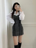 Purpdrank - Korean Bandage Bodycon Dress Women Vintage Kpop Wrap Short Dresses Casual Long Sleeve Spring Chic Slim Robes Female