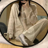 Purpdrank - Plaid Christmas Pajamas Women Korean Sleepwear Autumn Pijamas Cute Clothes Pyjamas 2 Piece Pants Sets Loungewear Pj Suit