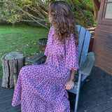 Purpdrank - Fashion Printed Long Dress Women Loose Puff Sleeve Summer Dress Casual Boho Holiday Beach Dress Female Ankle-length Maxi Dress