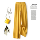Purpdrank - Fashion Loose Office Lady Wide Leg Pants Casual Korean Women Elastic High Waist Straight Trousers Summer Suit Pants New