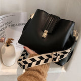Purpdrank - Vintage Simple Small PU Leather Bucket Crossbody Bag for Women 2023 Designer Fashion Lady Luxury Black Shoulder Handbag