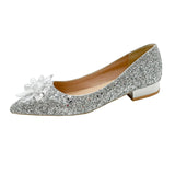 Purpdrank - New Bridal Wedding Shoes Sequined High Heels Pumps Women's Sliver Gold Rhinestone Crystal Shoes Women Crystal Dress Shoes