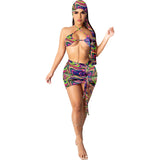Purpdrank - 4 Piece Set Beach Suit Bikini Set Sexy Bandage Lace Up String  Swimwear Swimsuit Women