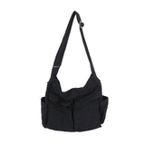 Purpdrank - Large Capacity Canvas Shoulder Bags Solid Soft Denim Leisure Or Travel Bag for Women Fashion  Fatchels Winter Package