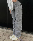 Purpdrank - 2023 New Vintage Cargo Pants  Baggy Jeans Women Fashion 90s Streetwear Pockets Wide Leg High Waist Straight Y2k Denim Trousers Overalls