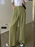 Purpdrank - Summer Long Suit Pants High Waist Solid Color Casual Pants Loose Wide Leg Pants Trousers