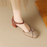 Purpdrank - Women Pumps Fashion Shallow Mouth Square Heels Spring Summer New Korea Thick Heels High  Square Toe