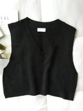Purpdrank - Women V-Neck Knitted Vest 2023 New Spring Autumn Sweater Vests Short Female Casual Sleeveless Twist Knit Pullovers C9510
