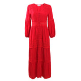 Purpdrank - Boho Women Maxi Party Dress Single Breasted Sexy White Lace Cotton Tunic Long Beach Dress Summer Vocation
